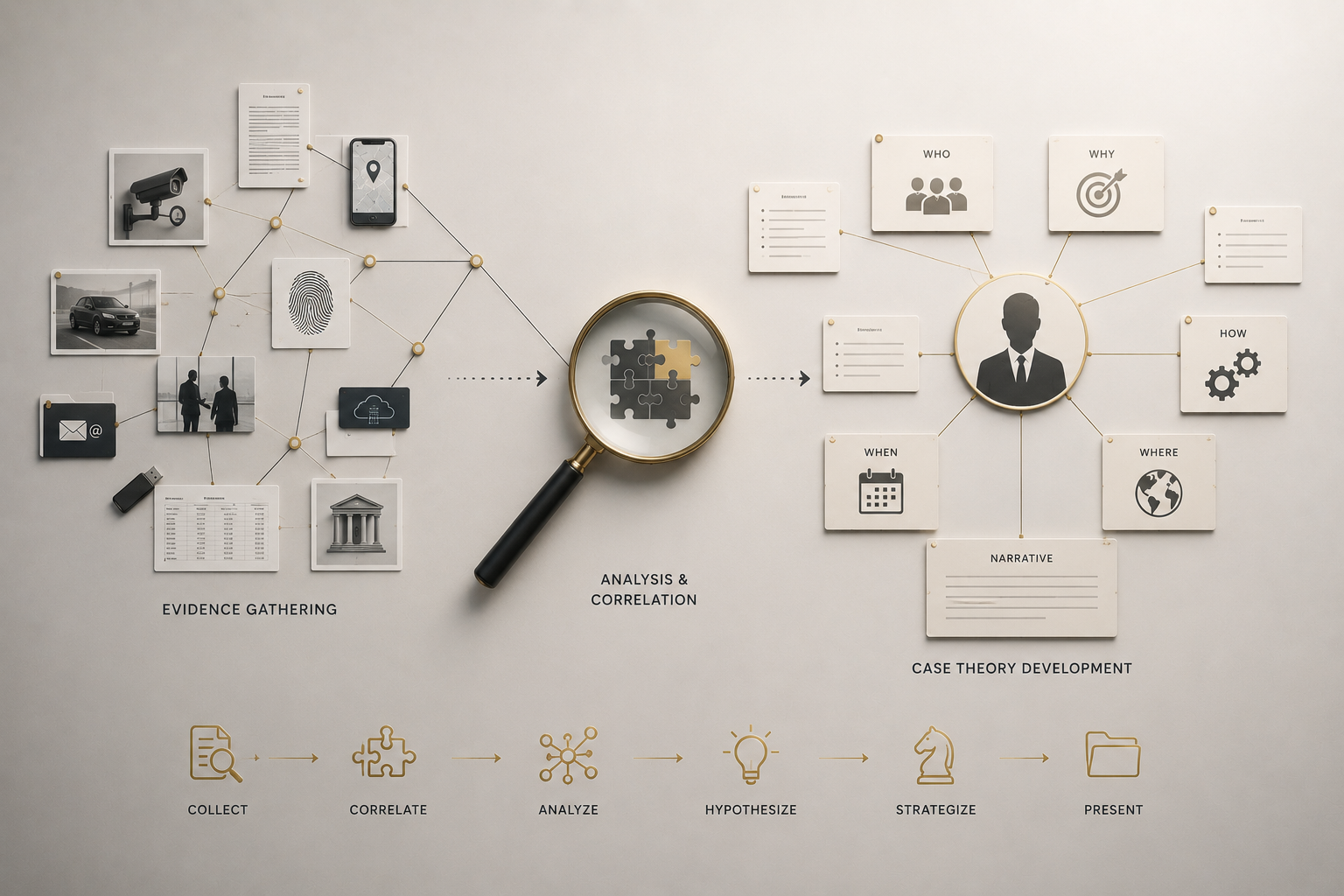 Evidence gathering and case theory development