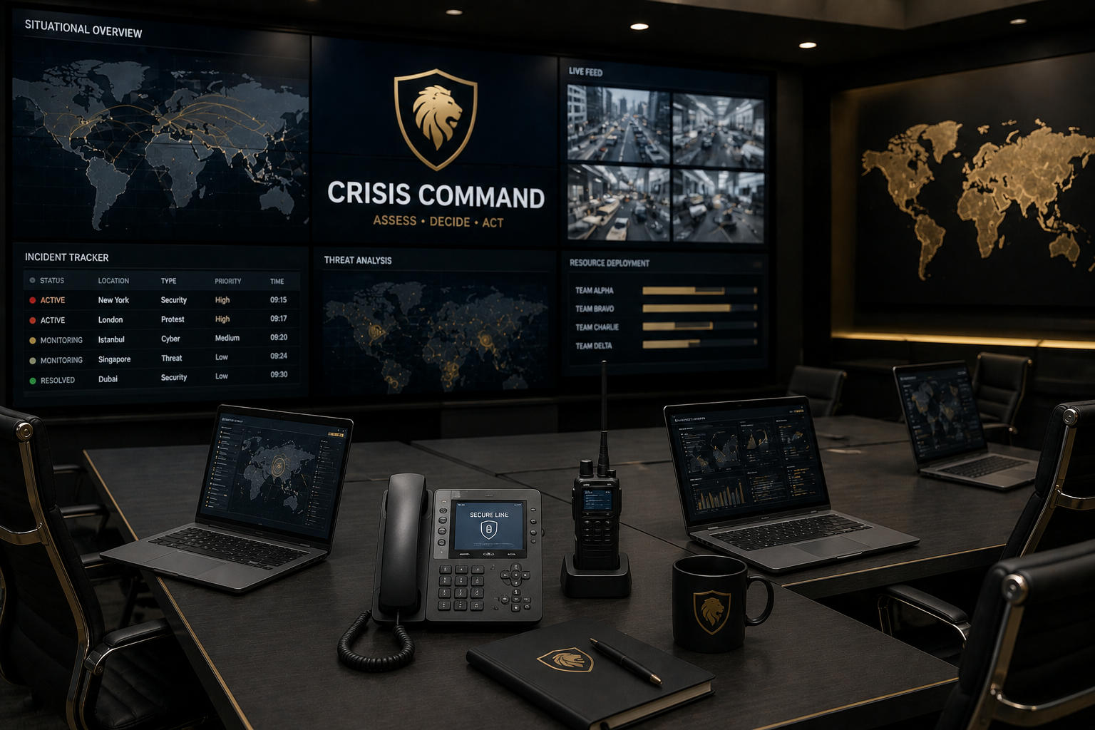 Crisis command — assess, decide, act